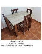 MESA 1.06X0.80 IMBUIA COM 04 CADEIRAS