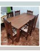 MESA 1.60X0.83 IMBUIA COM 06 CADEIRAS