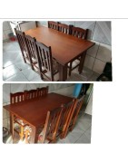 MESA 1.60X0.83 IMBUIA COM 06 CADEIRAS