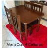 MESA 1.15X0.75 COM 04 CADEIRAS IMBUIA