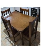 MESA 1.15X0.75 COM 04 CADEIRAS ALTA IMBUIA