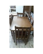 MESA 1.15X0.75 COM 04 CADEIRAS ALTA IMBUIA