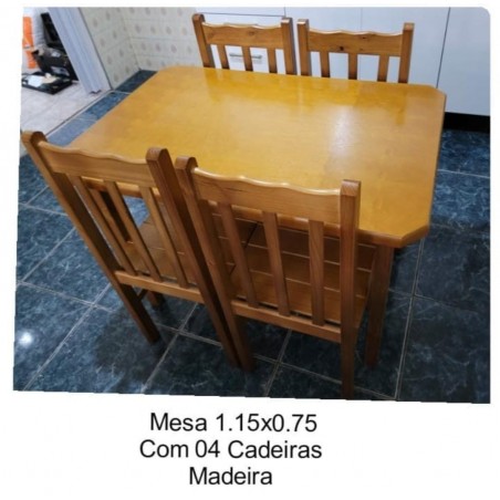 MESA 1.15X0.75 COM 04 CADEIRAS CEREJEIRA