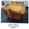 MESA 1.15X0.75 COM 04 CADEIRAS CEREJEIRA