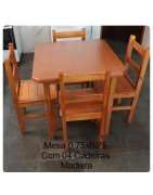 MESA 0.75X0.75 COM 04 CADEIRAS BAIXA CEREJEIRA