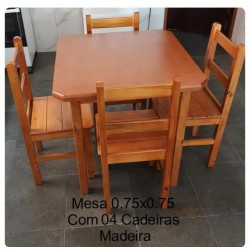 MESA 0.75X0.75 COM 04 CADEIRAS CEREJEIRA