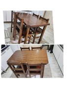 MESA 1.15X0.75 COM 04 CADEIRAS BAIXA IMBUIA