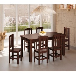 MESA CACAU 1,60X0,88 COM 6 CADEIRAS