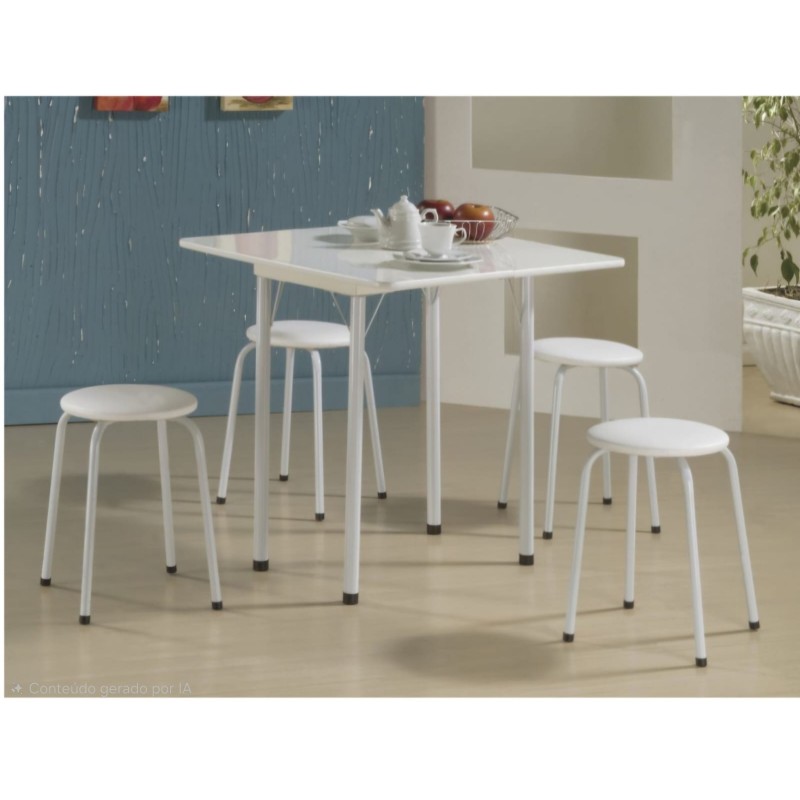 MESA DOBRAVEL COM 4 BANQUETAS LUCIANE