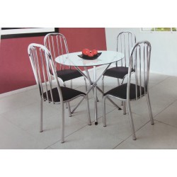 CONJUNTO MESA VIDRO COM 4 CADEIRAS